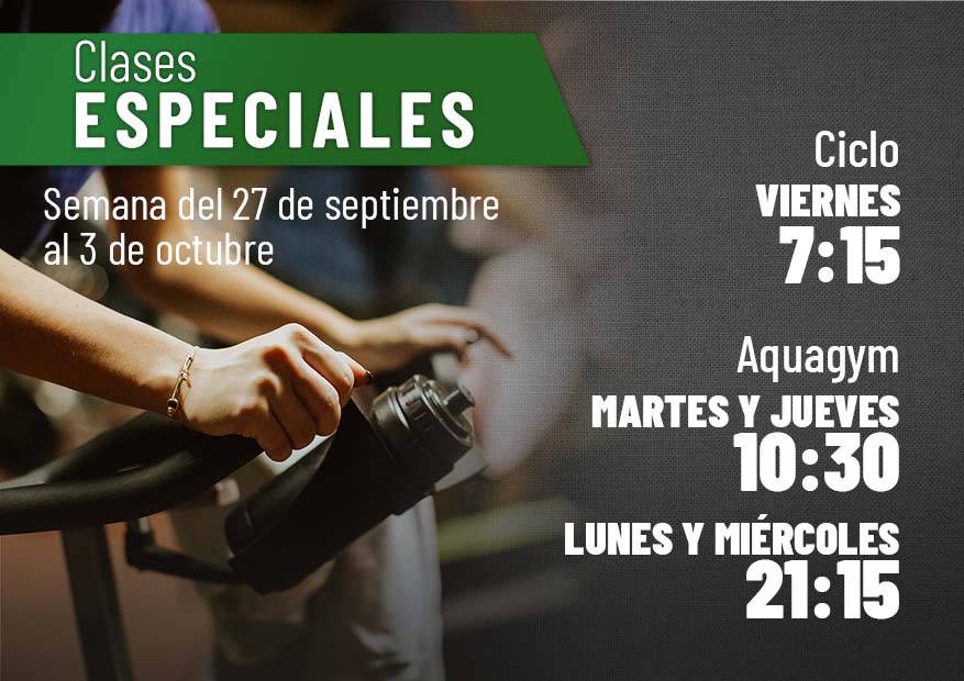 Clases especiales para la semana del 27 de septiembre al 3 de octubre